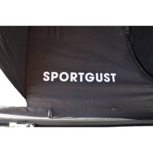 Sportgust MODEL C rooftop tent white logo on pure black fabric